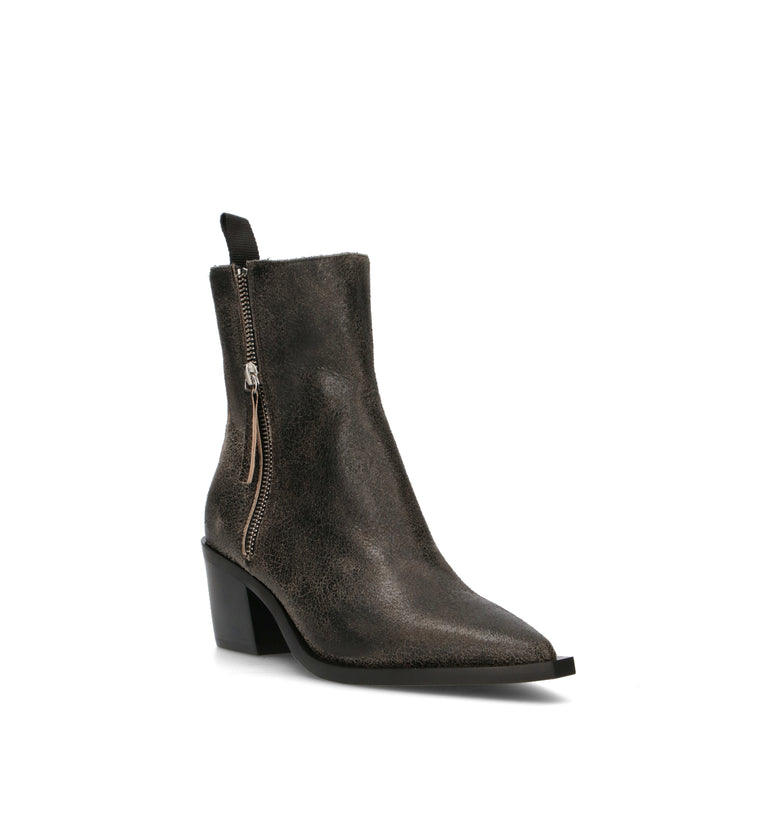 HALMANERA Tronchetto donna taupe in pelle