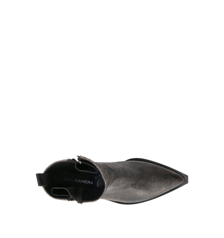 HALMANERA Tronchetto donna taupe in pelle