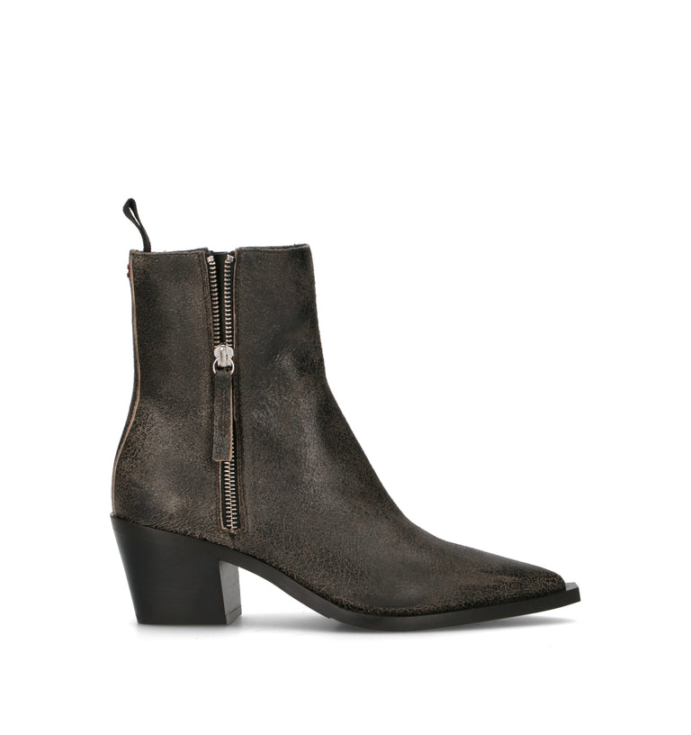 HALMANERA Tronchetto donna taupe in pelle