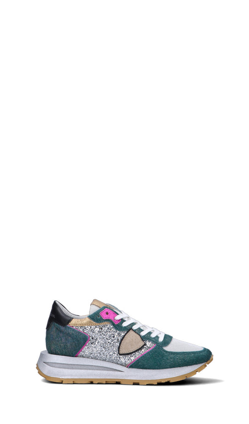 PHILIPPE MODEL Sneaker donna verde/argento in pelle