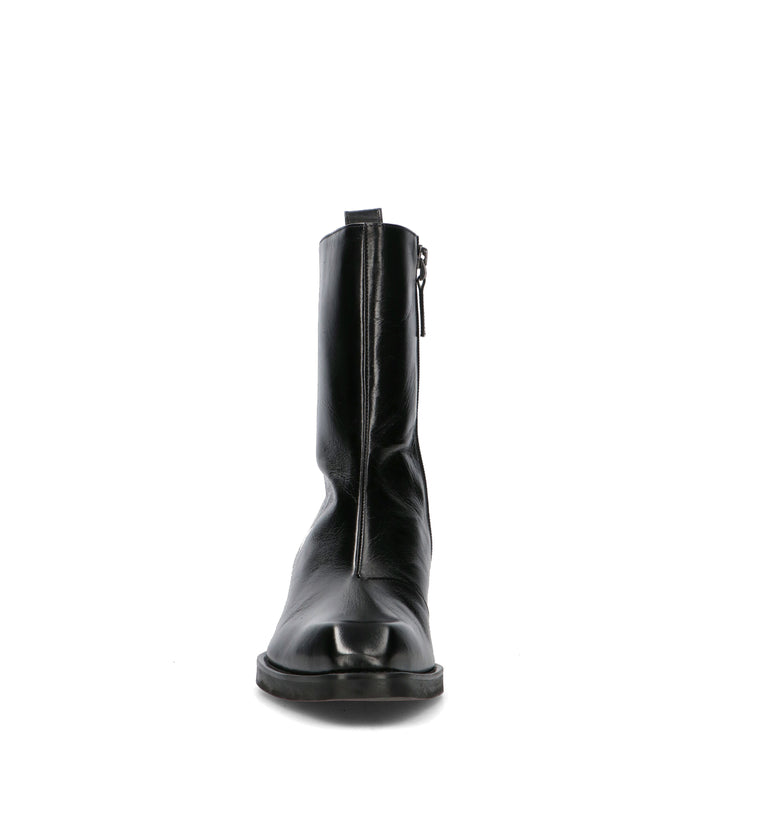POEVE Tronchetto donna nero in pelle