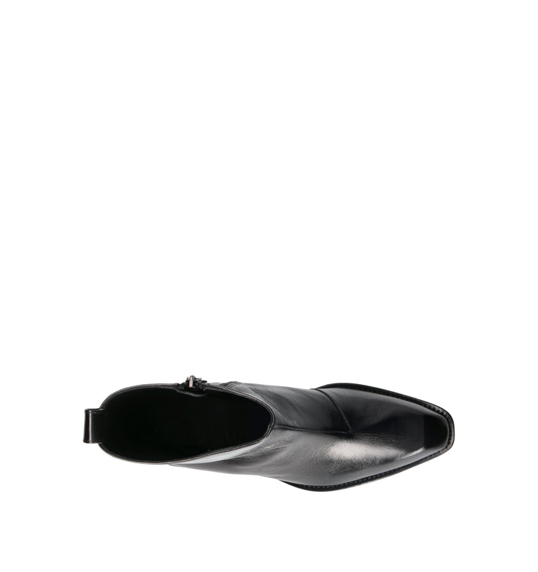 POEVE Tronchetto donna nero in pelle