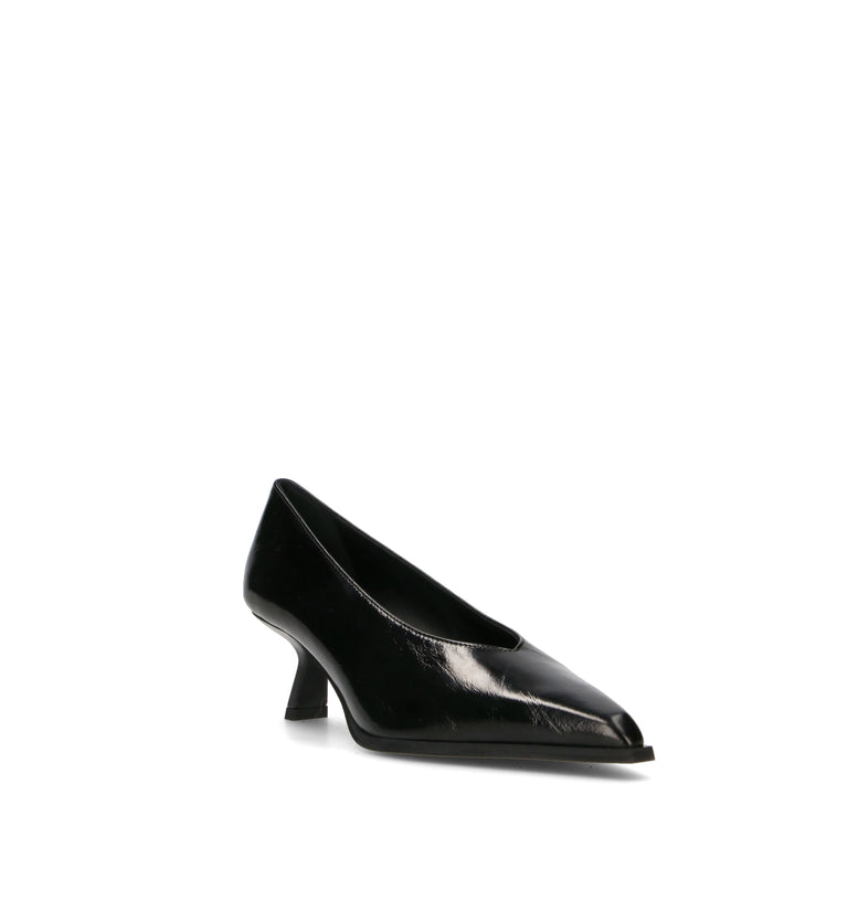 POEVE Décolleté donna nero in pelle