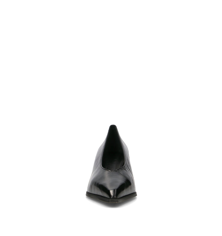 POEVE Décolleté donna nero in pelle