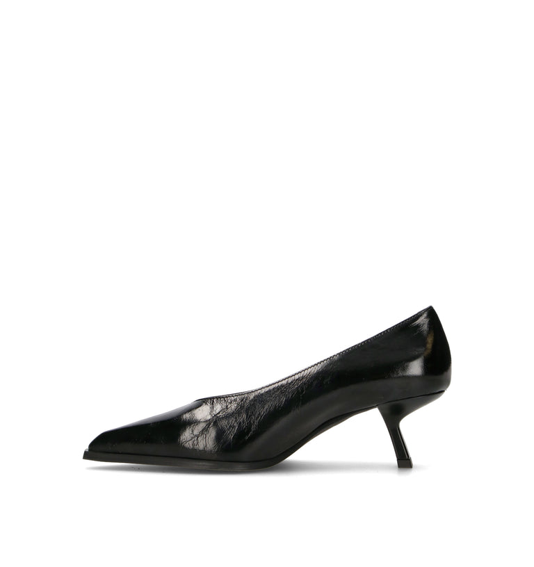 POEVE Décolleté donna nero in pelle