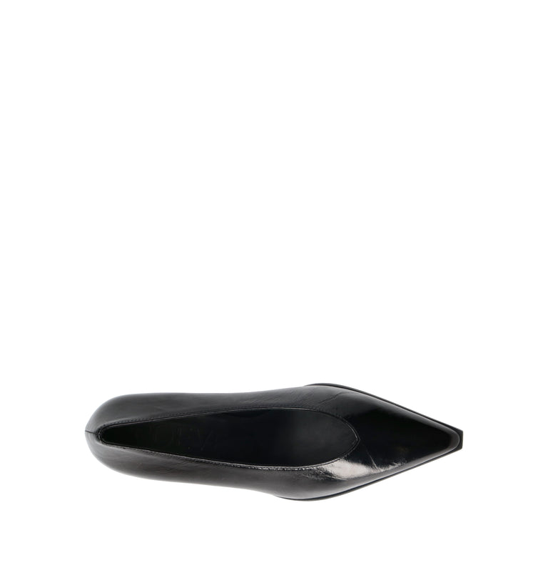 POEVE Décolleté donna nero in pelle