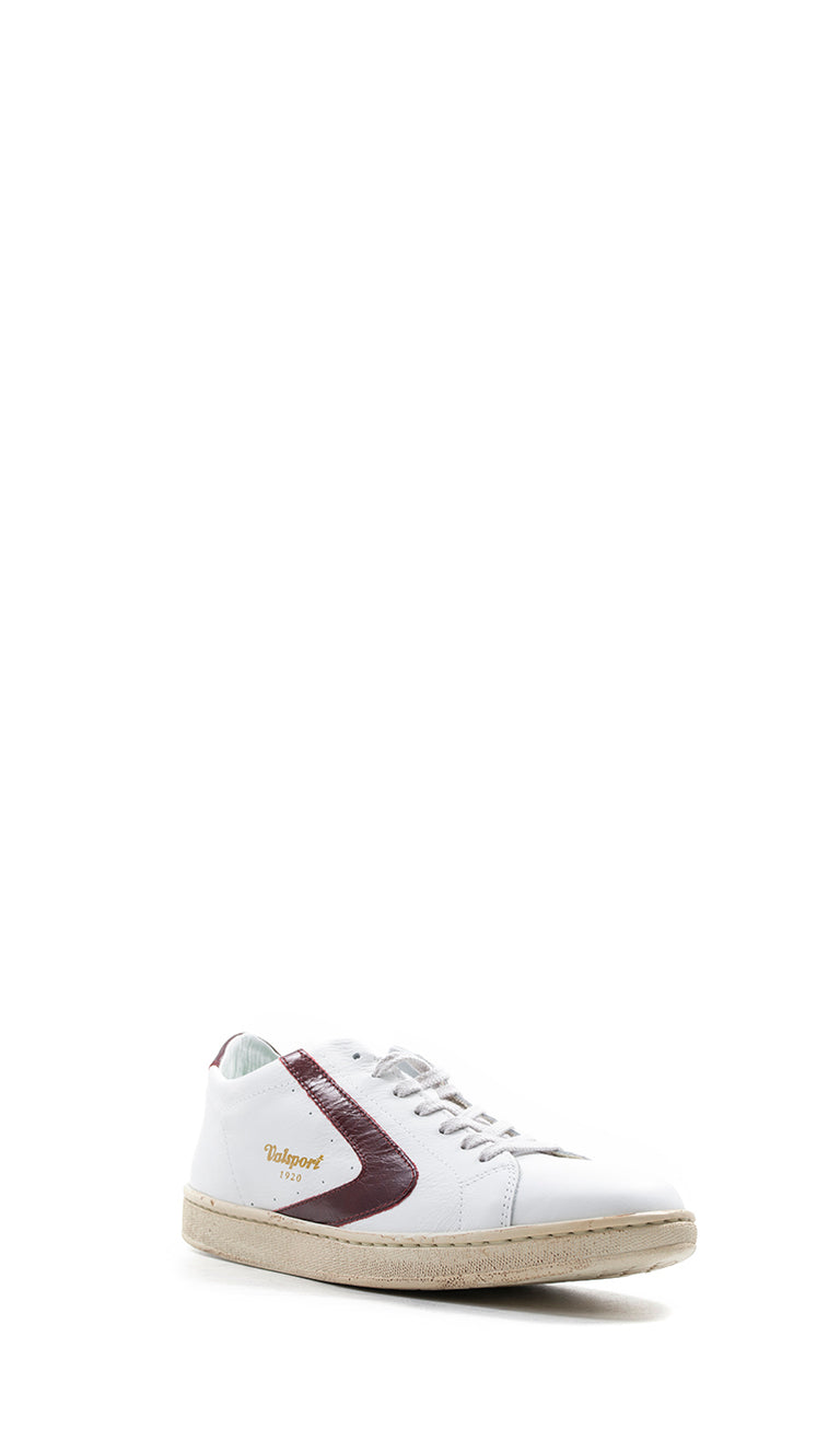 VALSPORT Sneaker uomo bianca/bordeaux in pelle