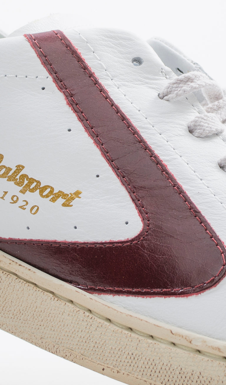 VALSPORT Sneaker uomo bianca/bordeaux in pelle