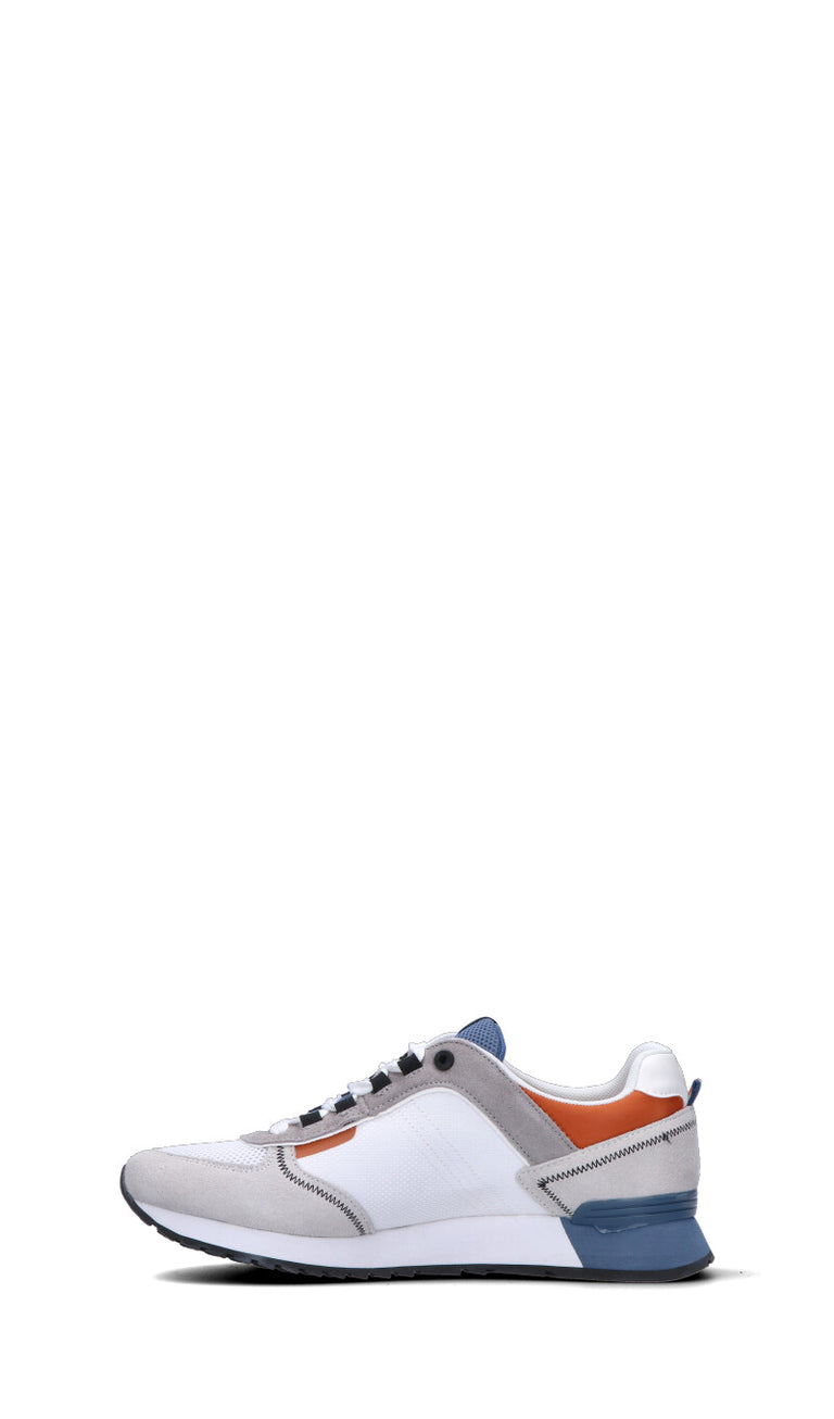 COLMAR Sneaker uomo bianca/blu/arancio in pelle