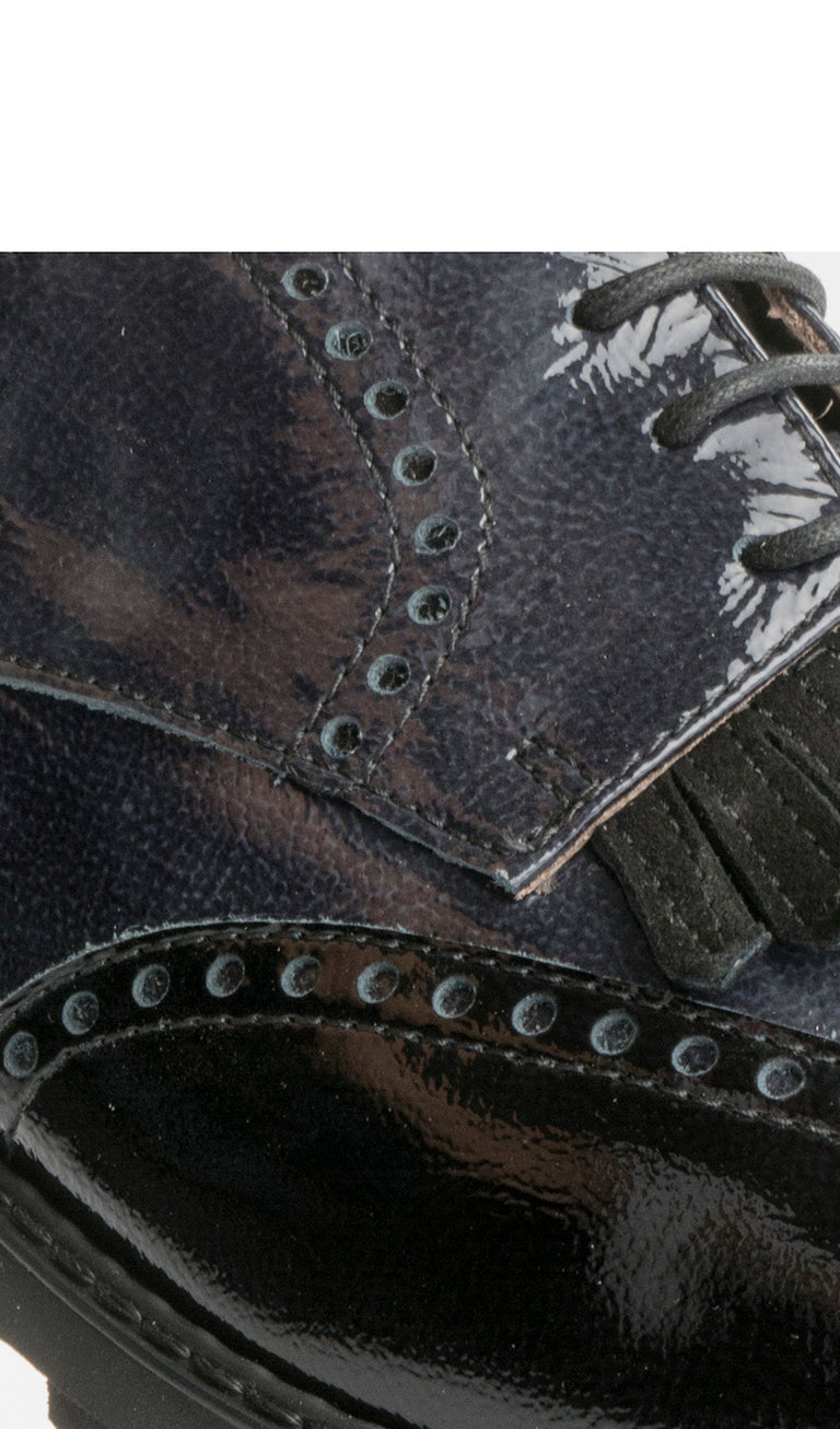 IMPRONTA TOMASI Stringata donna nera/blu in vernice