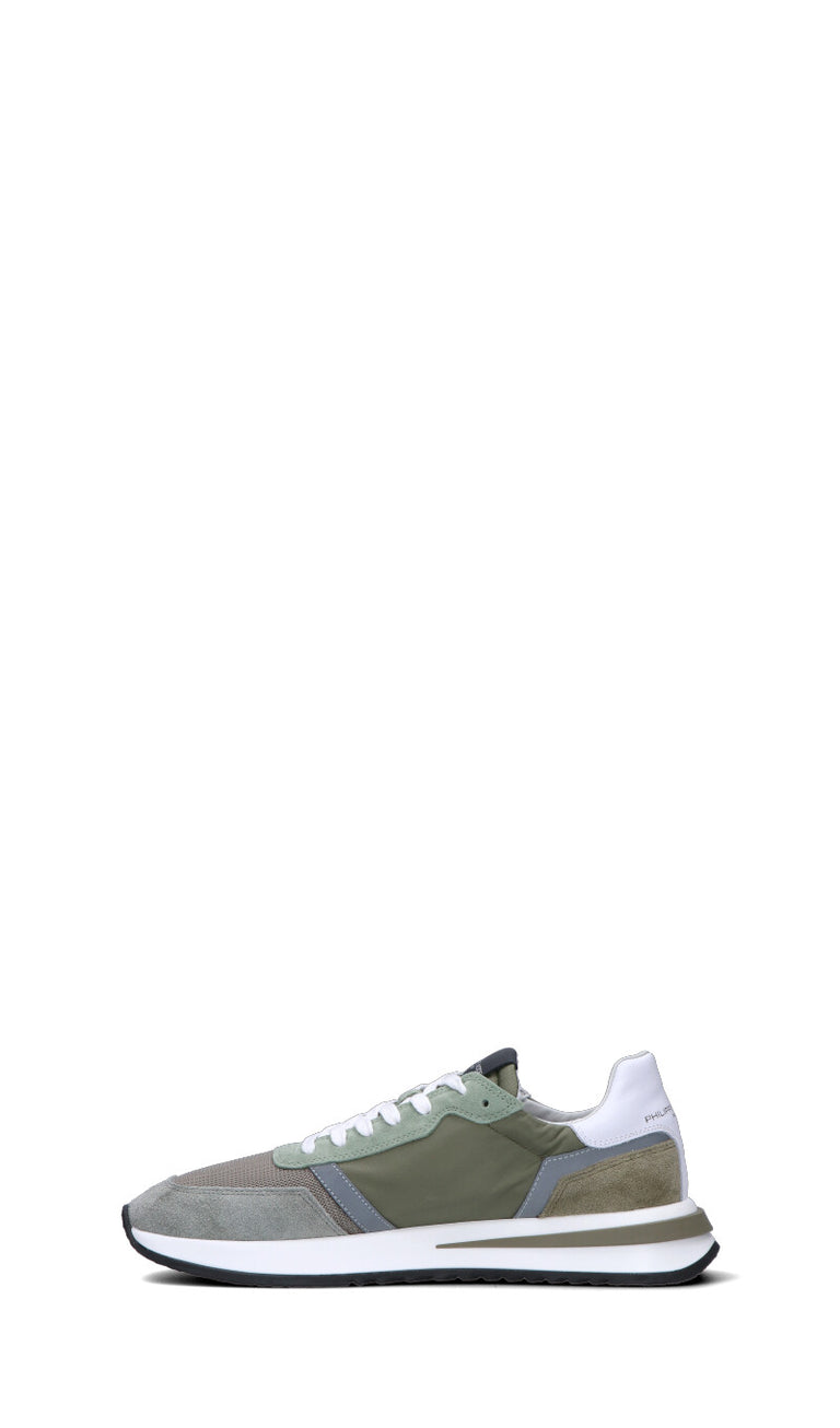 PHILIPPE MODEL Sneaker uomo verde/grigia in suede