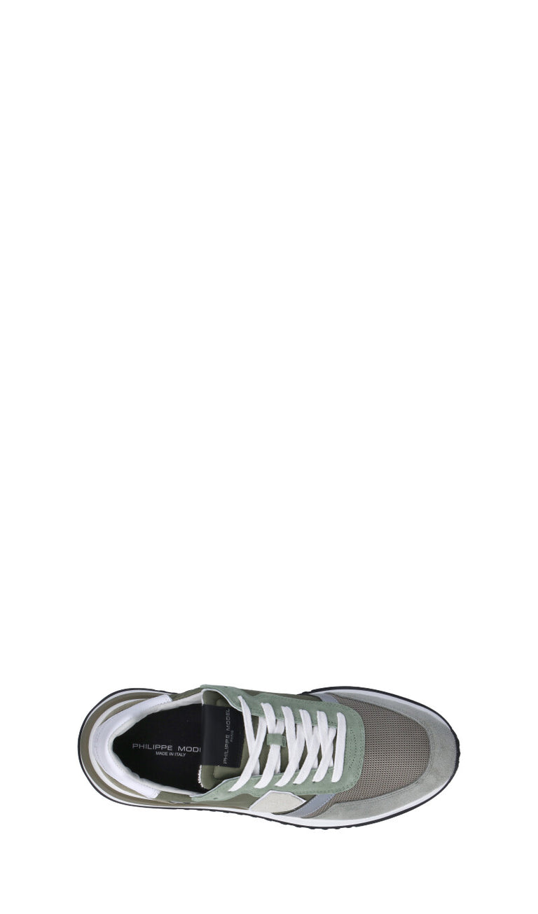 PHILIPPE MODEL Sneaker uomo verde/grigia in suede