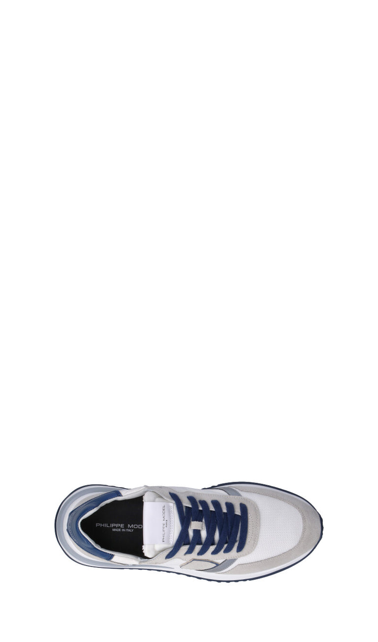 PHILIPPE MODEL Sneaker uomo bianco/blu in suede