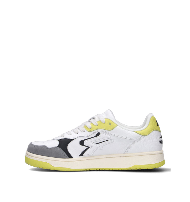 U.POWER Sneaker uomo bianca/gialla in pelle