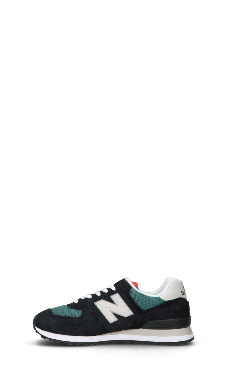 NEW BALANCE Sneaker uomo nera/bianca/verde in suede