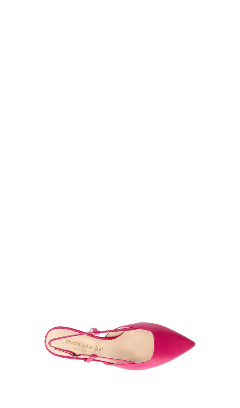 REBECCA VAN DIK Slingback donna fucsia in pelle