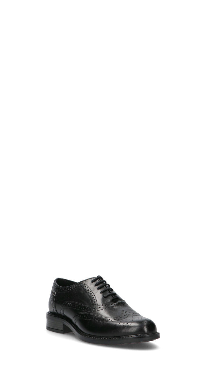 VALLEVERDE Stringata donna nera in pelle