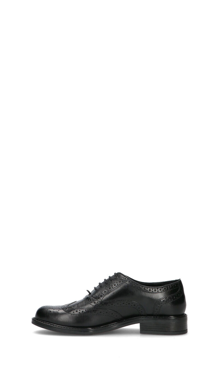 VALLEVERDE Stringata donna nera in pelle
