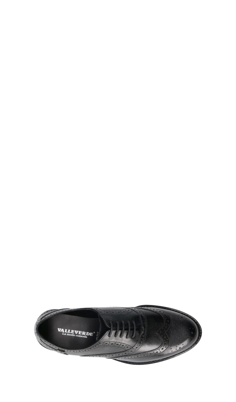 VALLEVERDE Stringata donna nera in pelle
