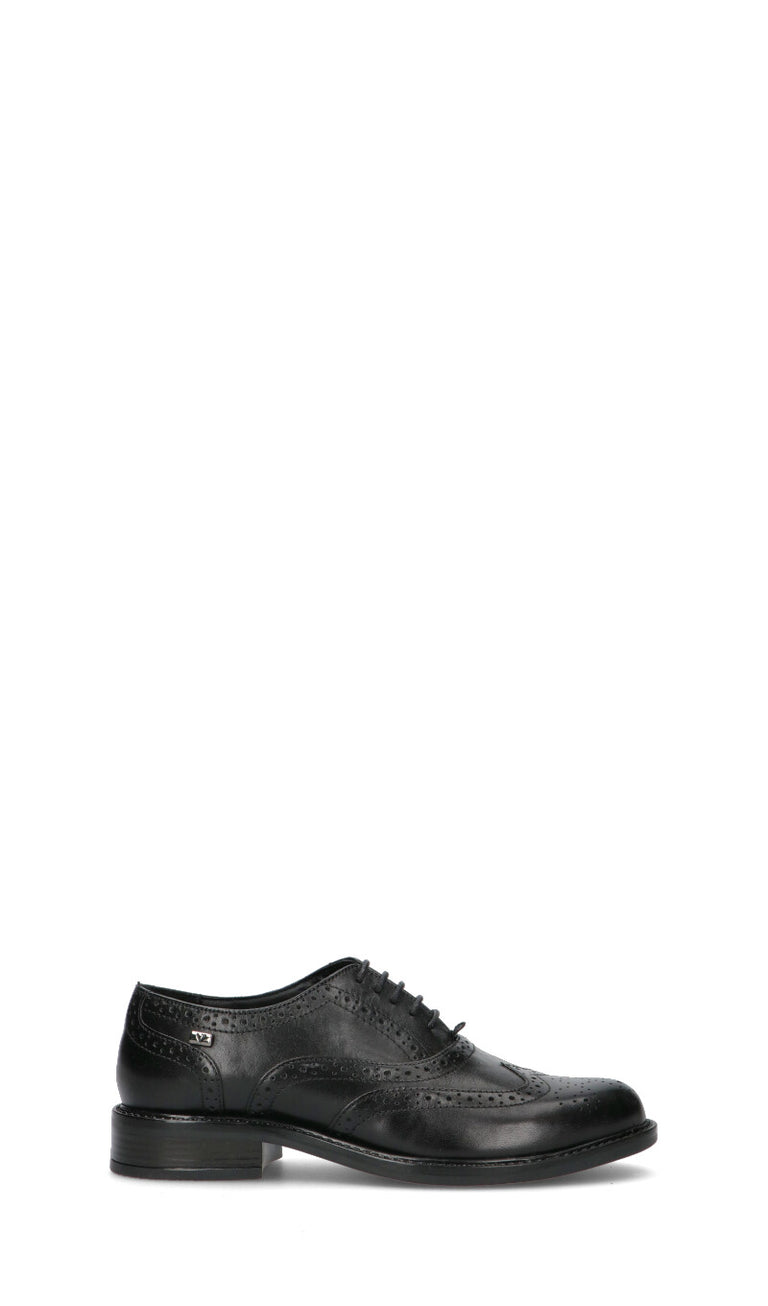 VALLEVERDE Stringata donna nera in pelle
