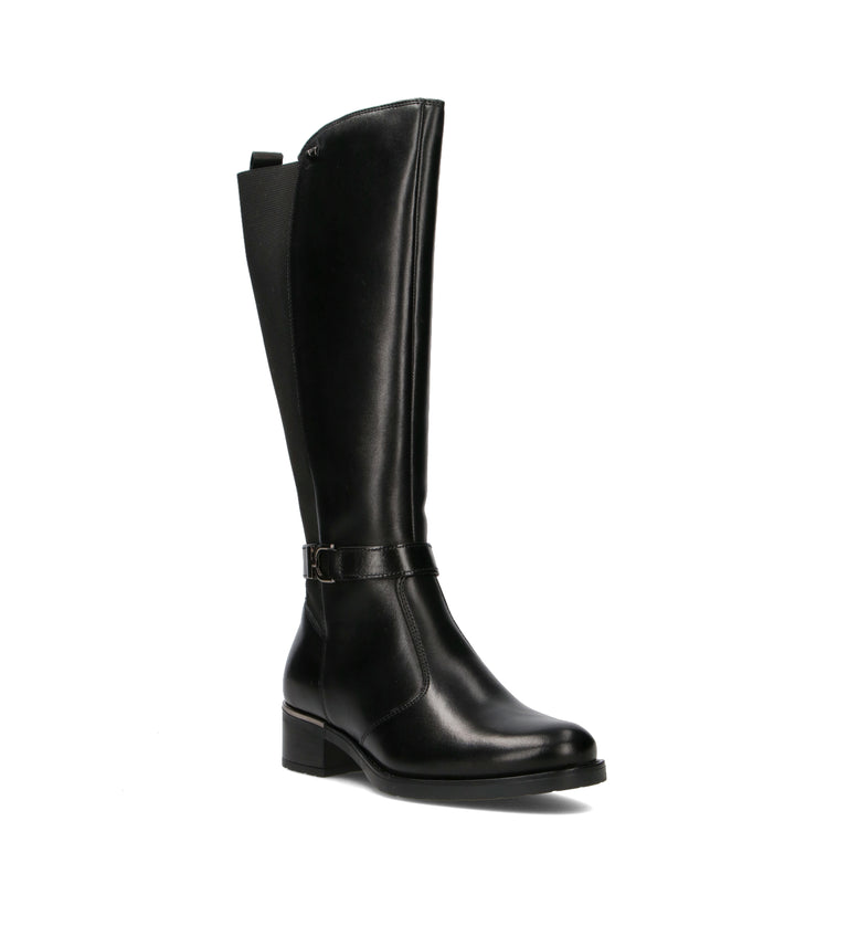 VALLEVERDE Stivale donna nero in pelle