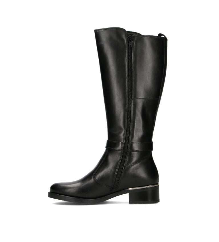 VALLEVERDE Stivale donna nero in pelle