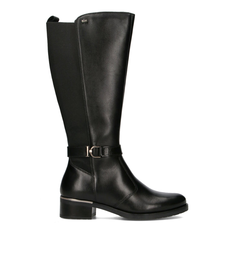 VALLEVERDE Stivale donna nero in pelle