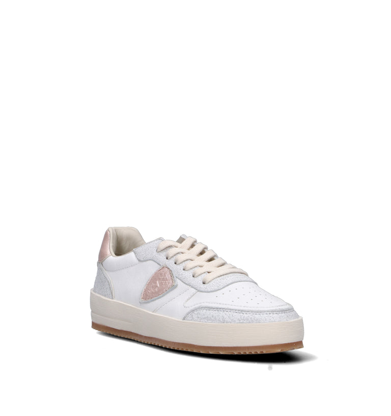 PHILIPPE MODEL Sneaker donna bianca/rosa in pelle