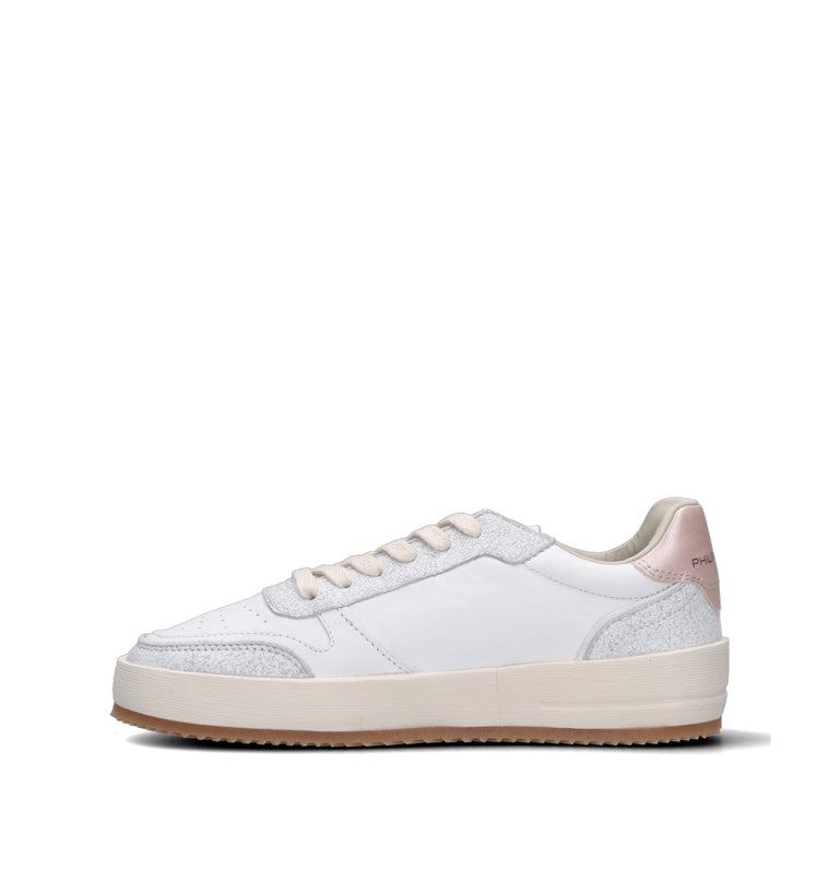PHILIPPE MODEL Sneaker donna bianca/rosa in pelle