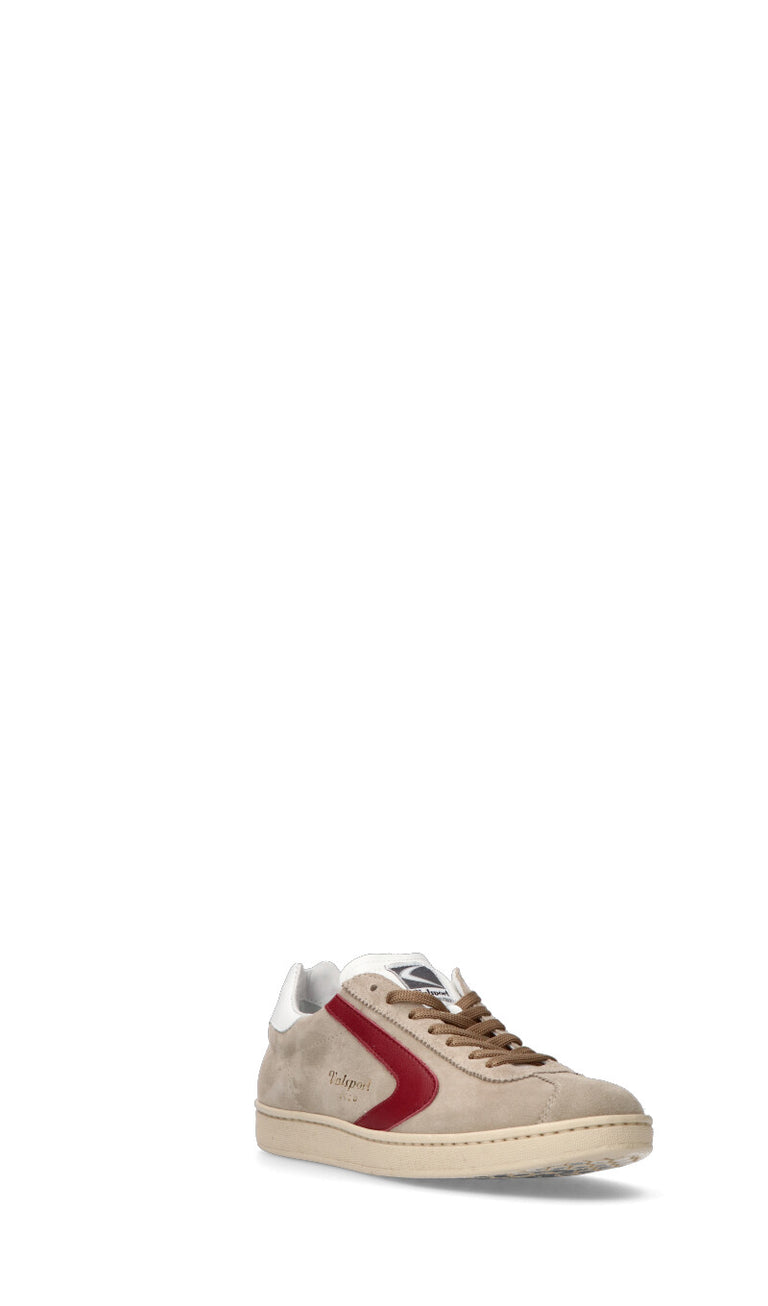 VALSPORT Sneaker uomo beige/bordeaux in suede