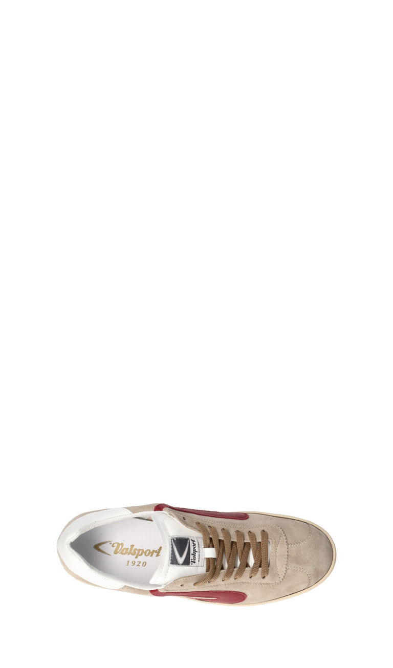 VALSPORT Sneaker uomo beige/bordeaux in suede