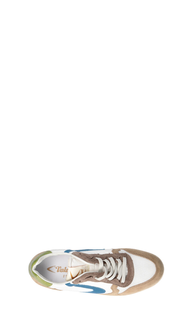VALSPORT Sneaker uomo bianca/marrone/azzurra/verde in suede