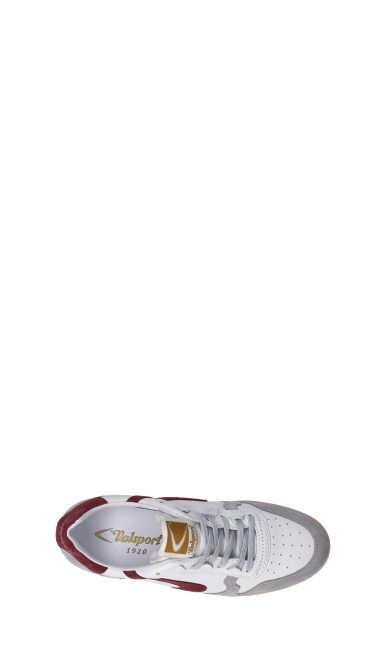 VALSPORT Sneaker uomo bianca/bordeaux in pelle