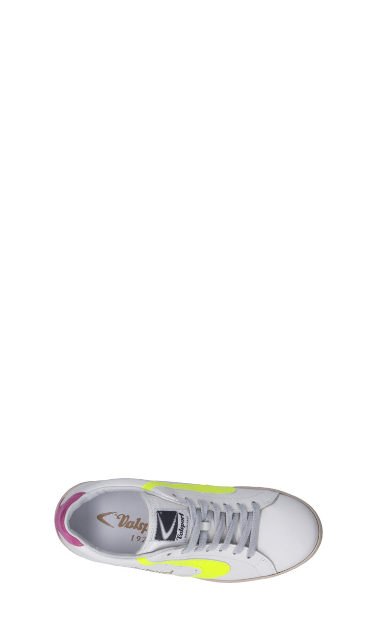 VALSPORT Sneaker donna bianca/gialla/fucsia in pelle