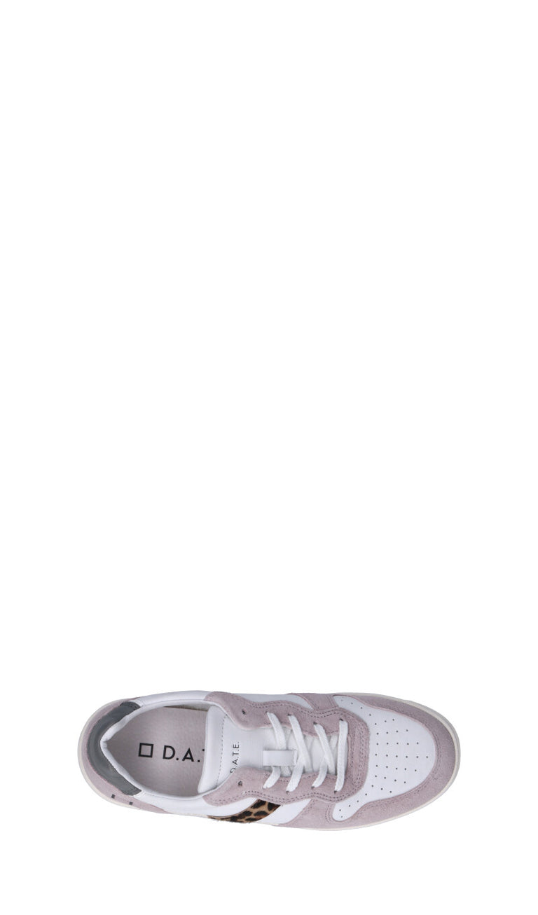 D.A.T.E. Sneaker donna bianca/rosa in pelle