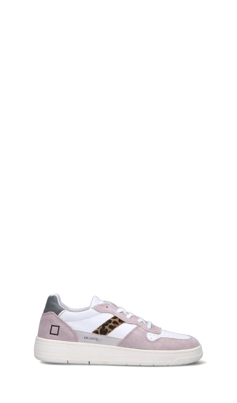 D.A.T.E. Sneaker donna bianca/rosa in pelle