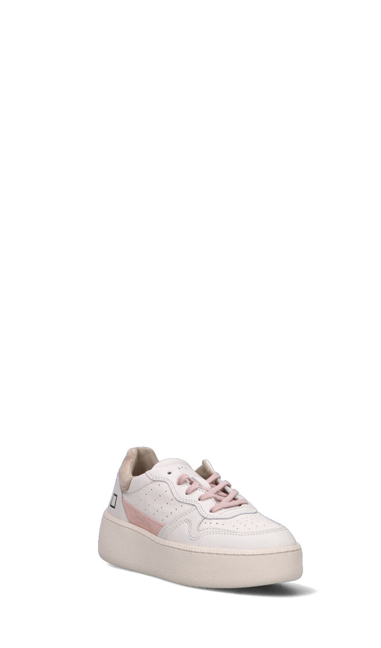 D.A.T.E. Sneaker donna panna/rosa in pelle