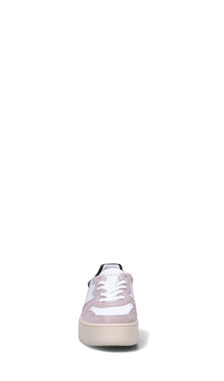 D.A.T.E. Sneaker donna bianca/cipria/nera in pelle