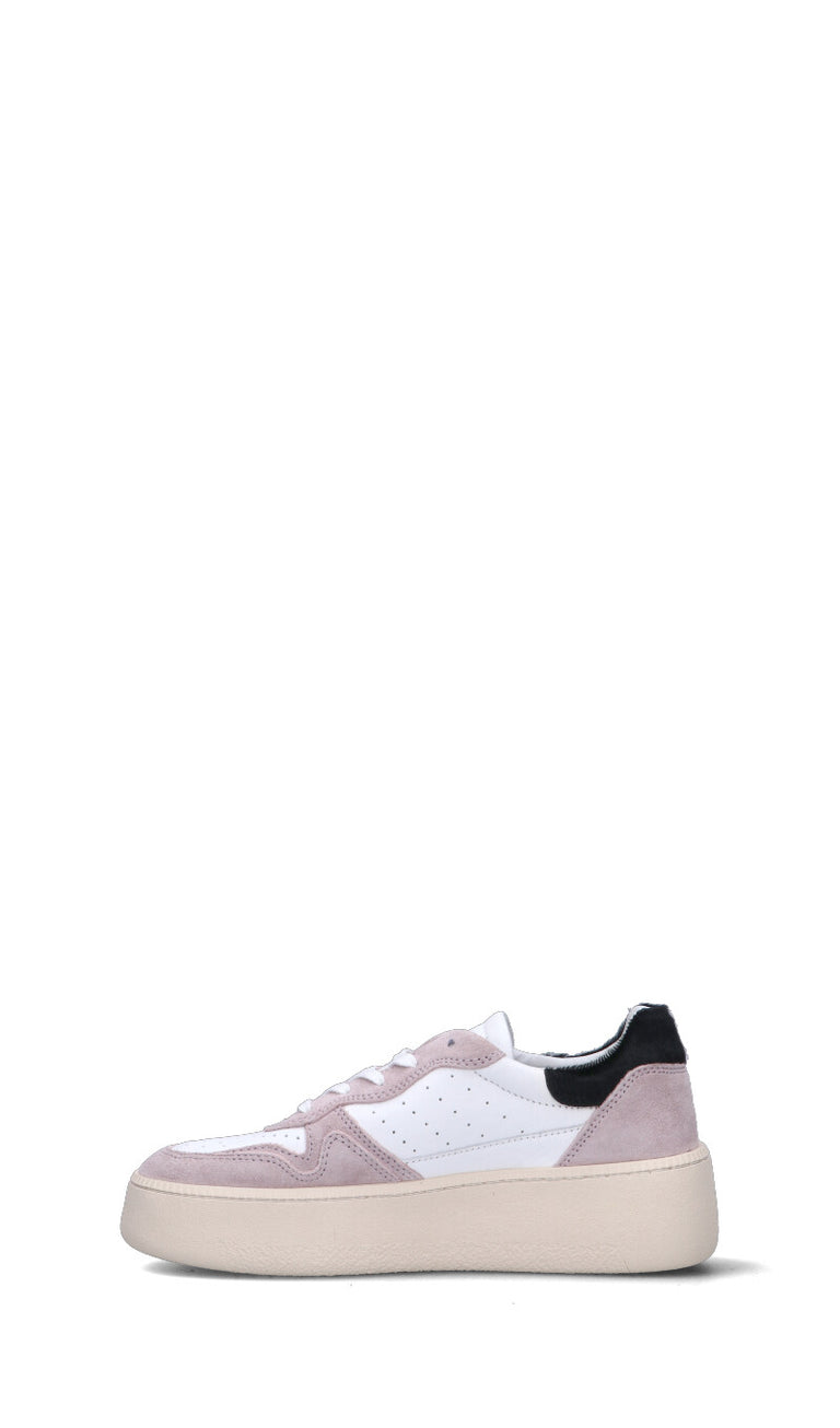 D.A.T.E. Sneaker donna bianca/cipria/nera in pelle