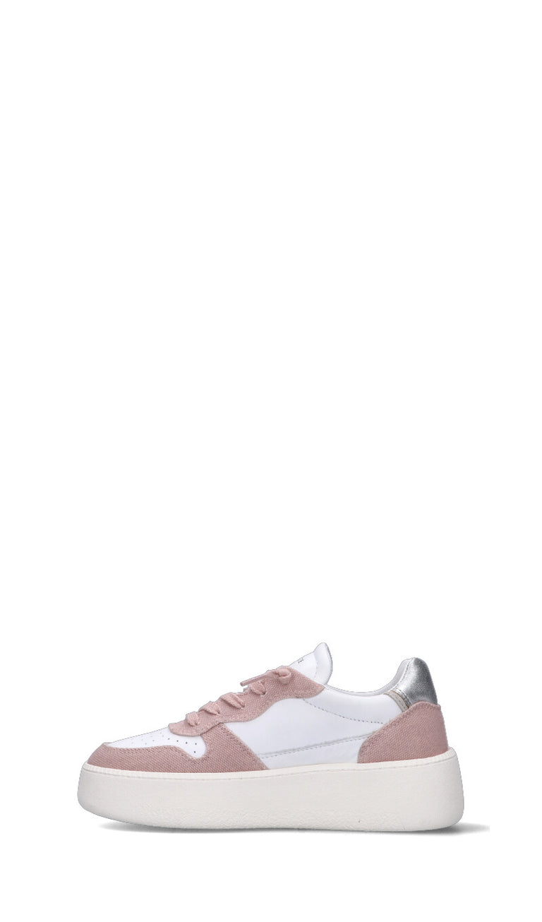 D.A.T.E. COURT PLATFORM Sneaker donna bianca/rosa