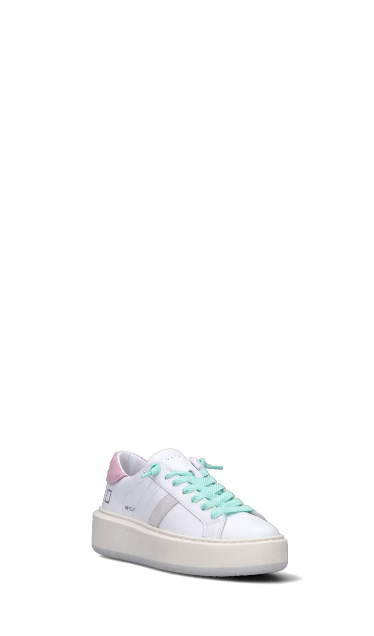 D.A.T.E. HILL LOW PLATFORM Sneaker donna bianca/rosa in pelle