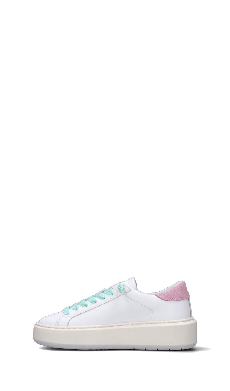 D.A.T.E. HILL LOW PLATFORM Sneaker donna bianca/rosa in pelle