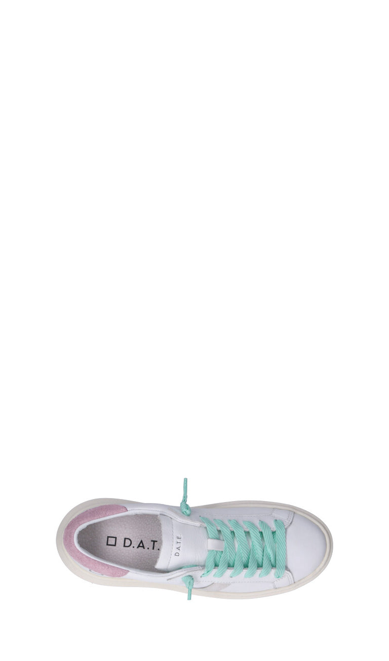 D.A.T.E. HILL LOW PLATFORM Sneaker donna bianca/rosa in pelle