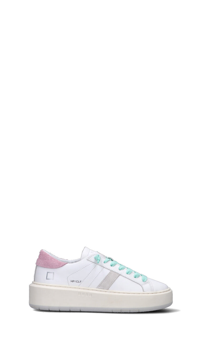 D.A.T.E. HILL LOW PLATFORM Sneaker donna bianca/rosa in pelle