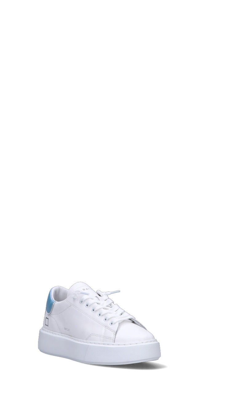 D.A.T.E. SFERA CALF NYLON Sneaker donna bianca/azzurra in pelle