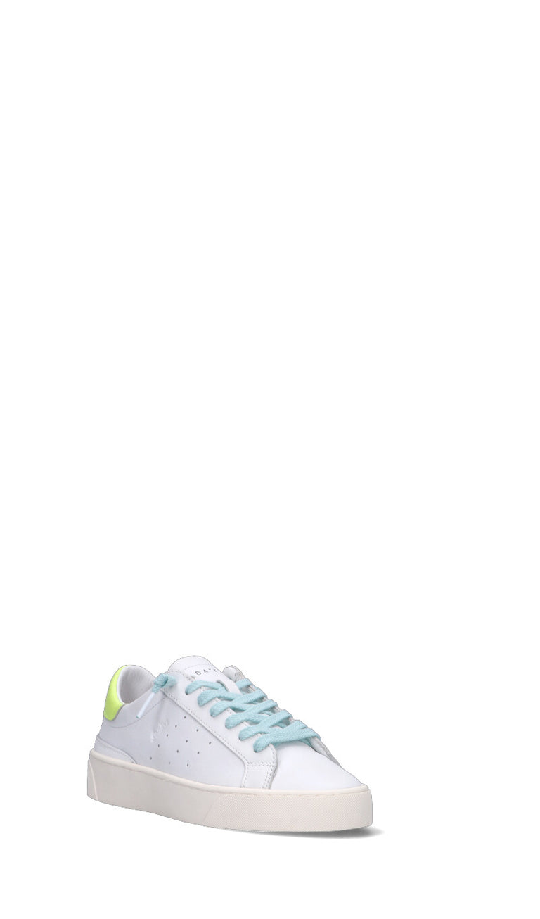 D.A.T.E. SONICA CALF Sneaker donna bianca/gialla in pelle