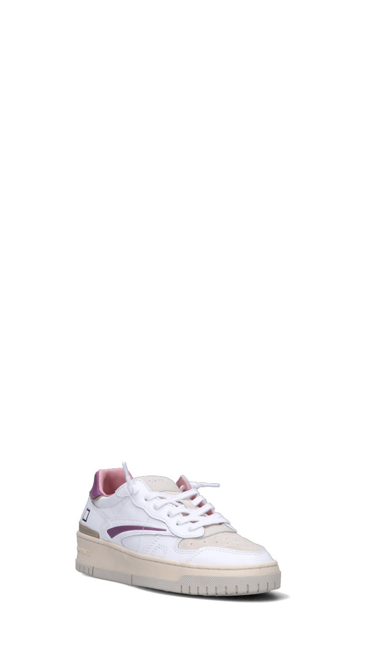 D.A.T.E. TORNEO PURE CALF Sneaker donna bianca/malva in pelle