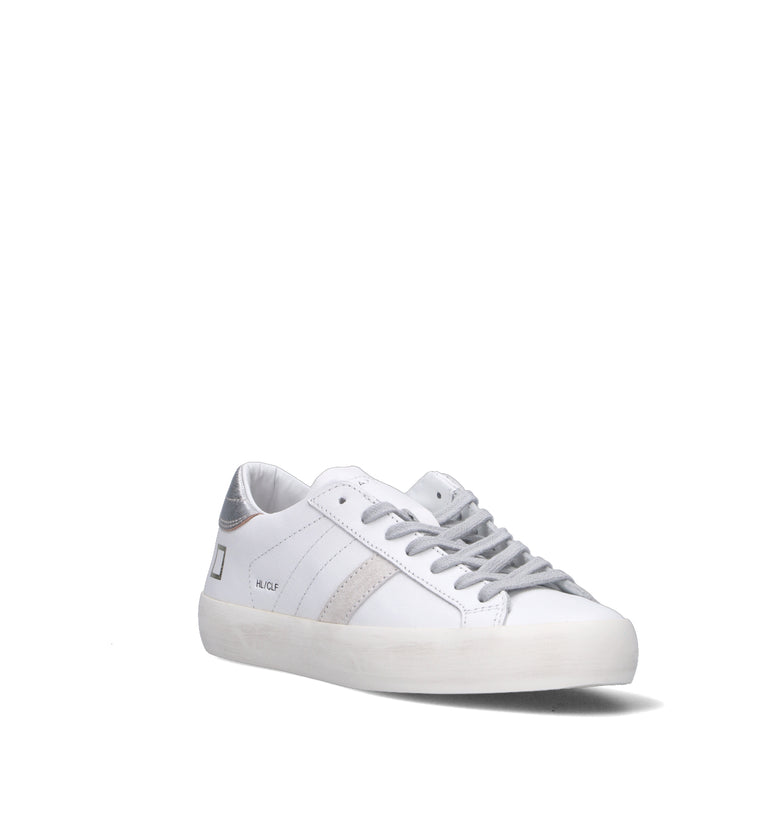 D.A.T.E. Sneaker donna bianca/argento in pelle