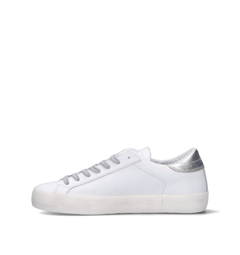 D.A.T.E. Sneaker donna bianca/argento in pelle