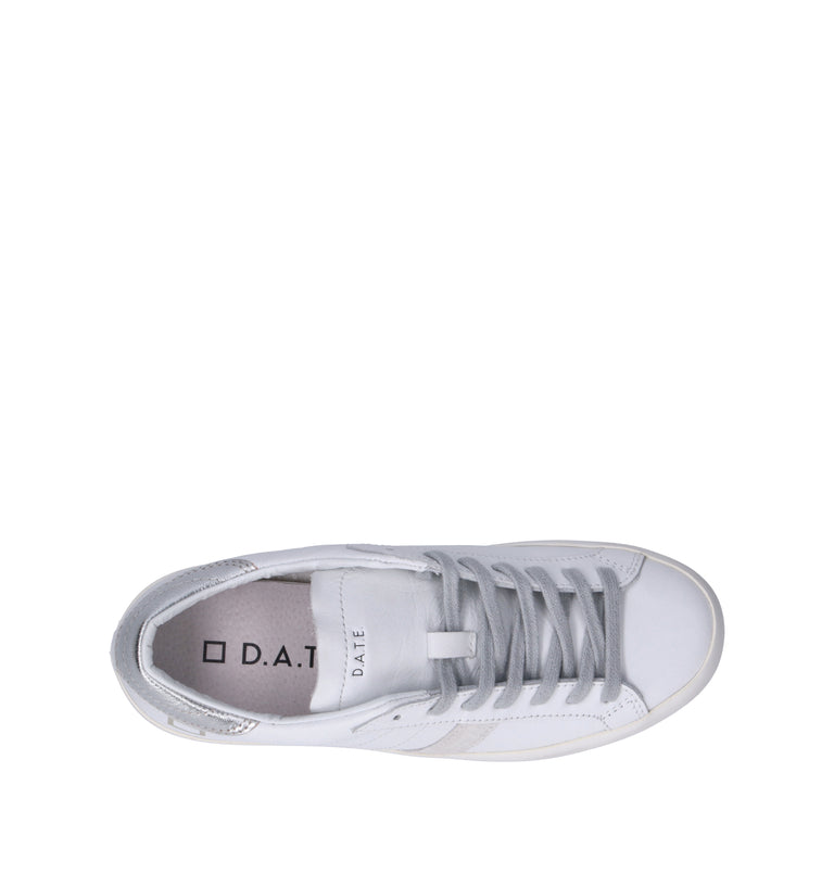 D.A.T.E. Sneaker donna bianca/argento in pelle